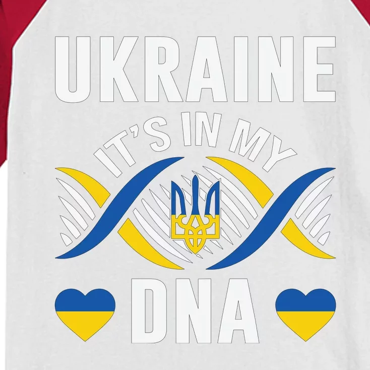 Ukraine Its In My DNA National Symbol Kids Colorblock Raglan Jersey