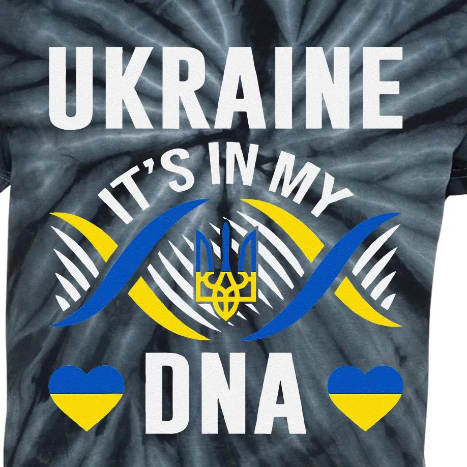 Ukraine Is In My DNA Ukrainian National Pride Flag Colors Kids Tie-Dye T-Shirt