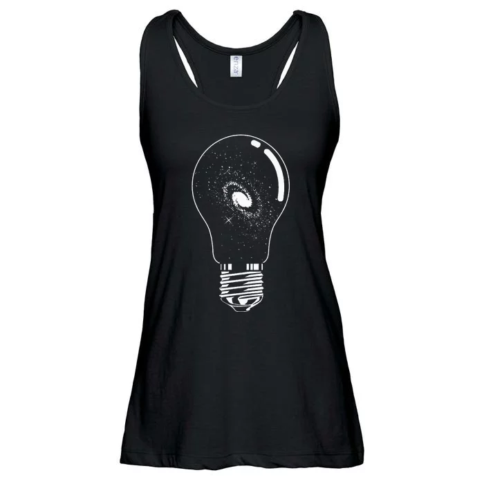 Universe In Lightbulb Outer Space Galaxy Astronomy Astronaut Ladies Essential Flowy Tank