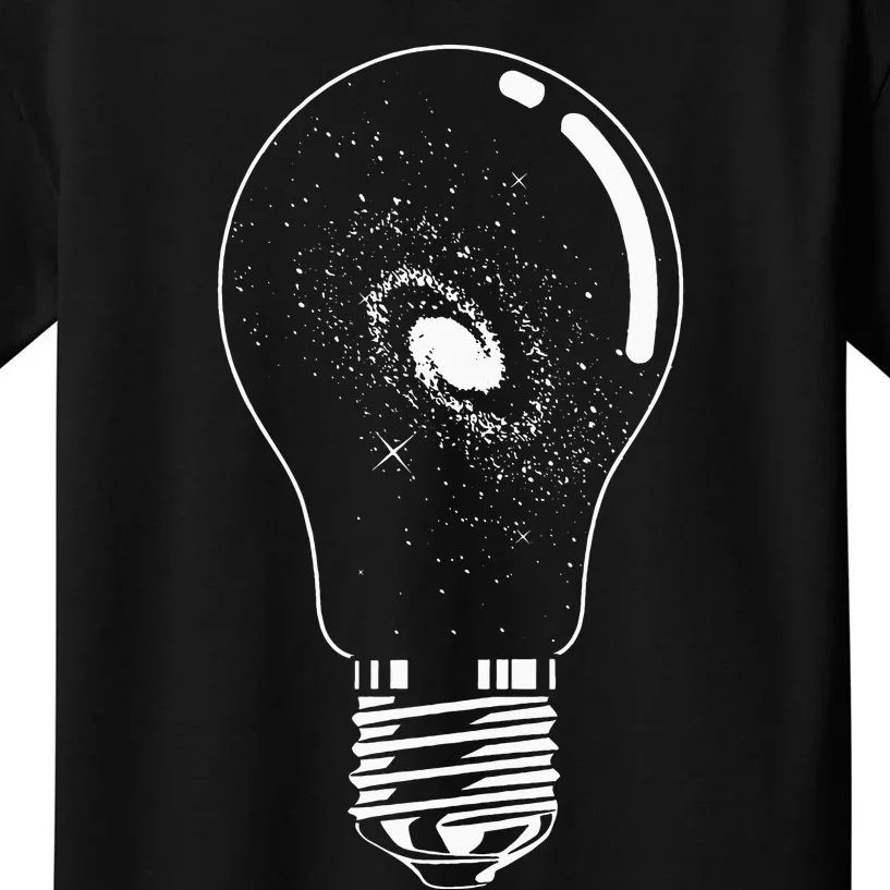 Universe In Lightbulb Outer Space Galaxy Astronomy Astronaut Kids T-Shirt