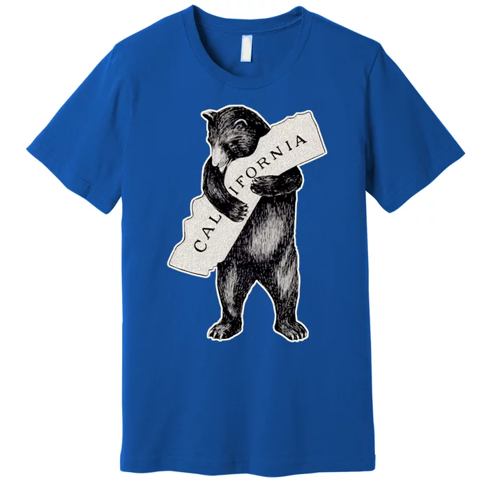 Usa I Love California Gift Artmeaningful Giftretro Vintage Cali Bear Hug Meaning Premium T-Shirt