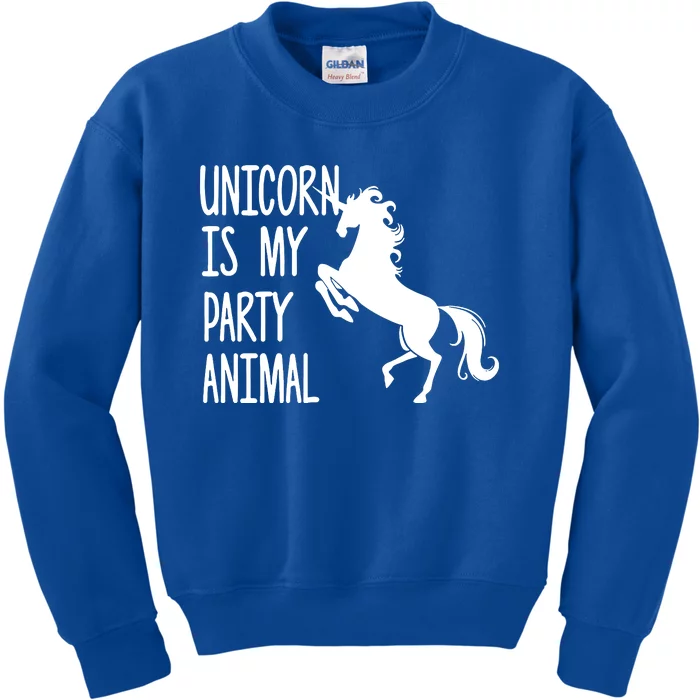 Unicorn Is My Party Animal Kids Sweatshirt