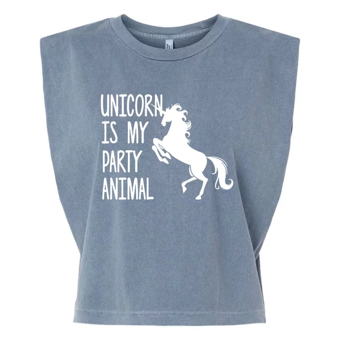 Unicorn Is My Party Animal Garment-Dyed Women's Muscle Tee