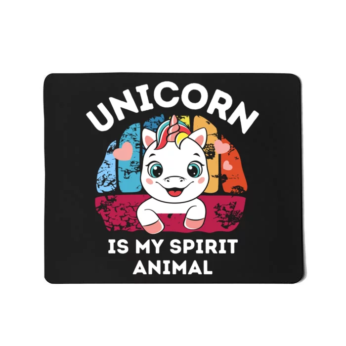 Unicorn Is My Spirit Animal Funny Unicorn Lover Mousepad