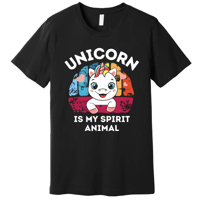 Unicorn Is My Spirit Animal Funny Unicorn Lover Premium T-Shirt