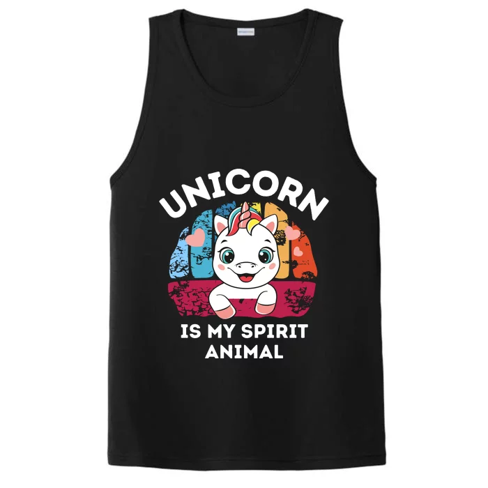 Unicorn Is My Spirit Animal Funny Unicorn Lover Performance Tank