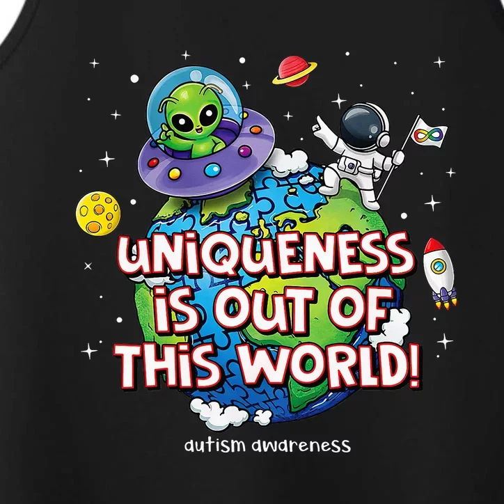 Uniqueness Is Out Of This World Autism Awareness Performance Tank