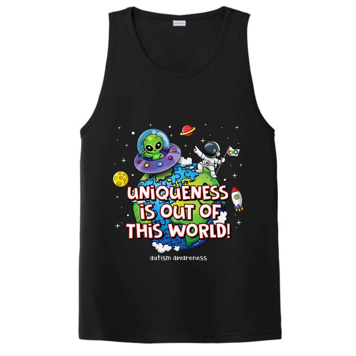 Uniqueness Is Out Of This World Autism Awareness Performance Tank