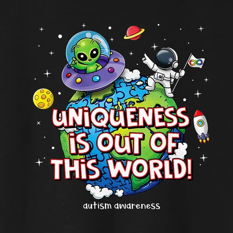 Uniqueness Is Out Of This World Autism Awareness Women's Crop Top Tee