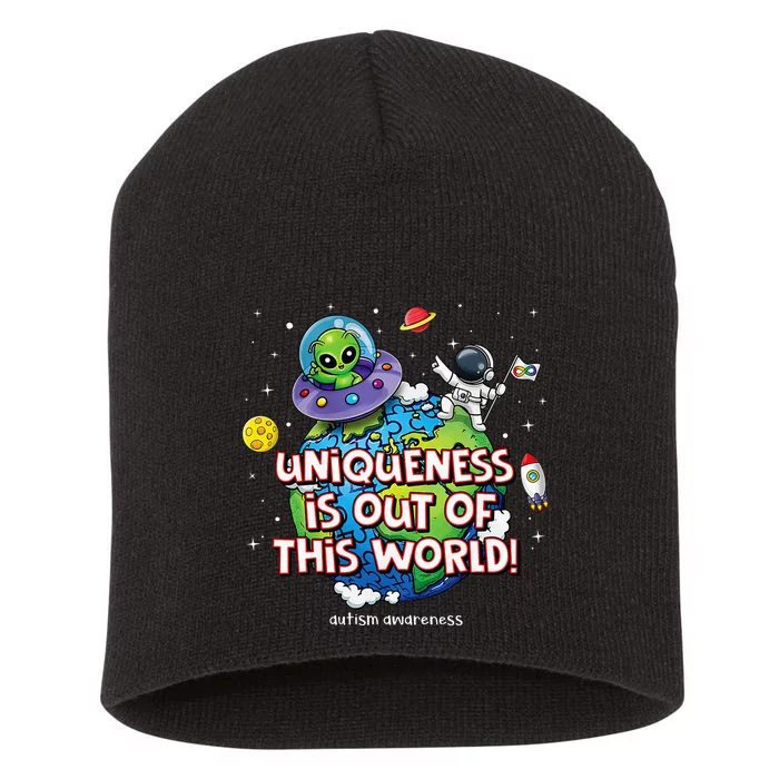 Uniqueness Is Out Of This World Autism Awareness Short Acrylic Beanie