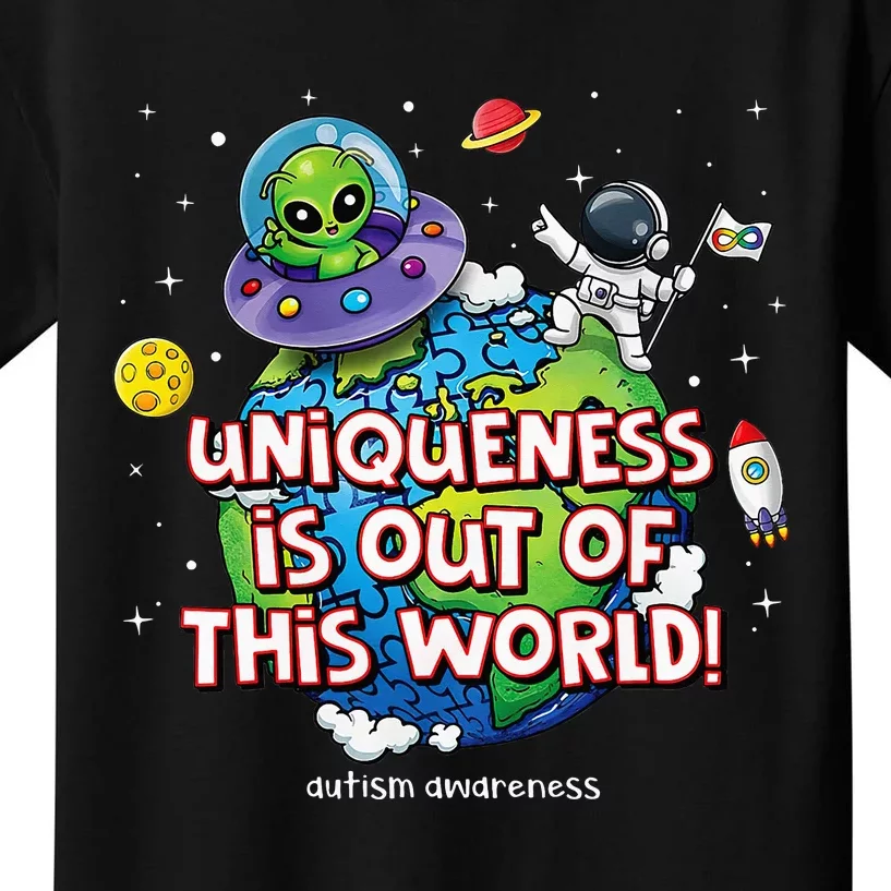 Uniqueness Is Out Of This World Autism Awareness Kids T-Shirt