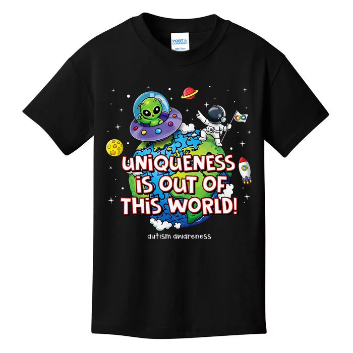 Uniqueness Is Out Of This World Autism Awareness Kids T-Shirt