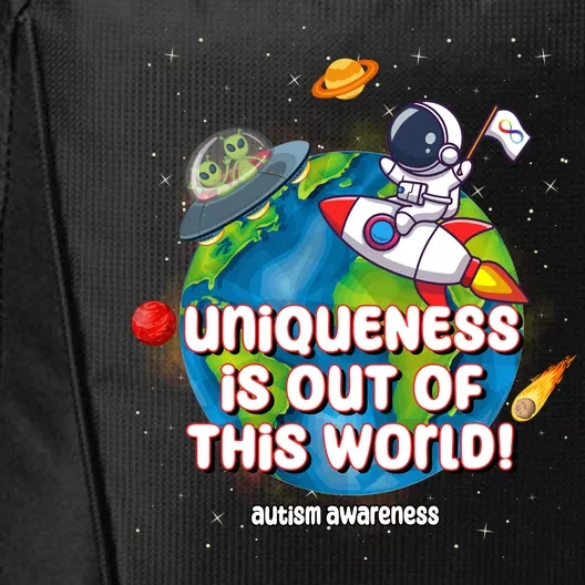 Uniqueness Is Out Of This World Autism Awareness Space City Backpack