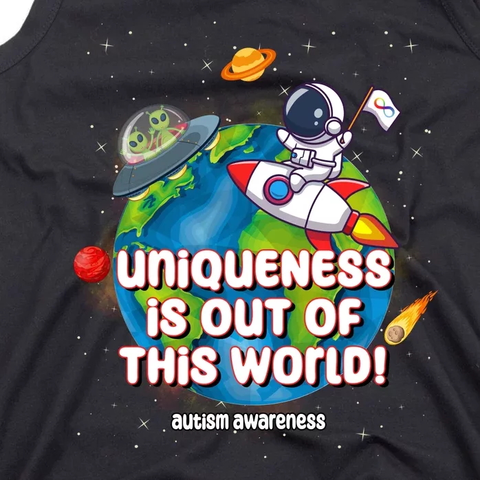 Uniqueness Is Out Of This World Autism Awareness Space Tank Top