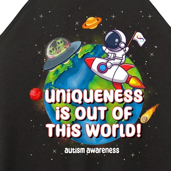 Uniqueness Is Out Of This World Autism Awareness Space Women’s Perfect Tri Rocker Tank