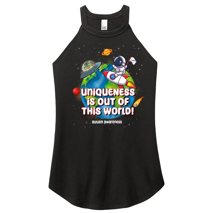 Uniqueness Is Out Of This World Autism Awareness Space Women’s Perfect Tri Rocker Tank