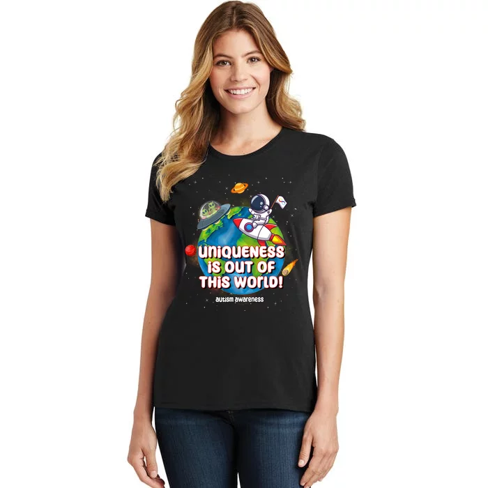 Uniqueness Is Out Of This World Autism Awareness Space Women's T-Shirt