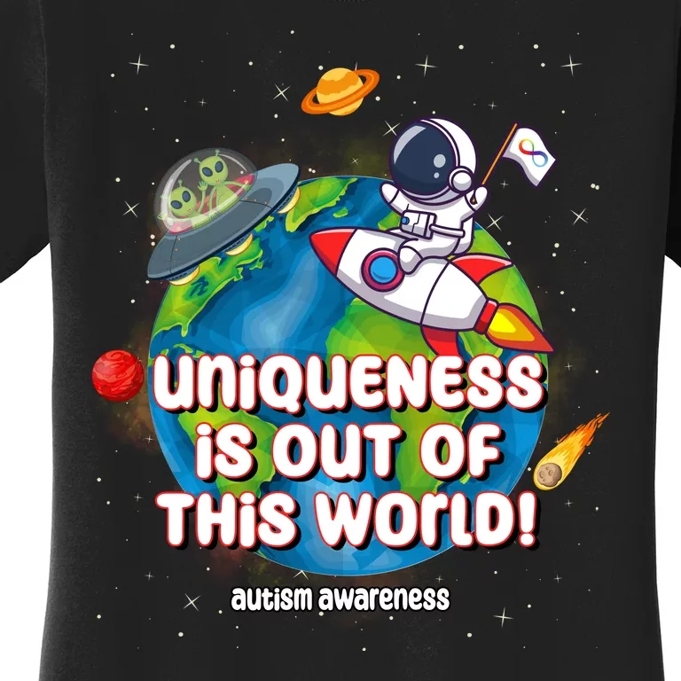 Uniqueness Is Out Of This World Autism Awareness Space Women's T-Shirt