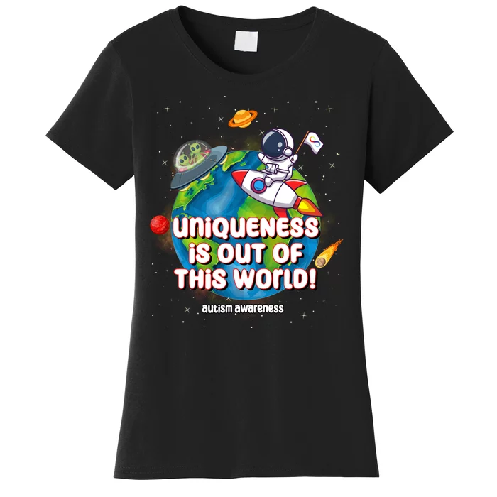 Uniqueness Is Out Of This World Autism Awareness Space Women's T-Shirt