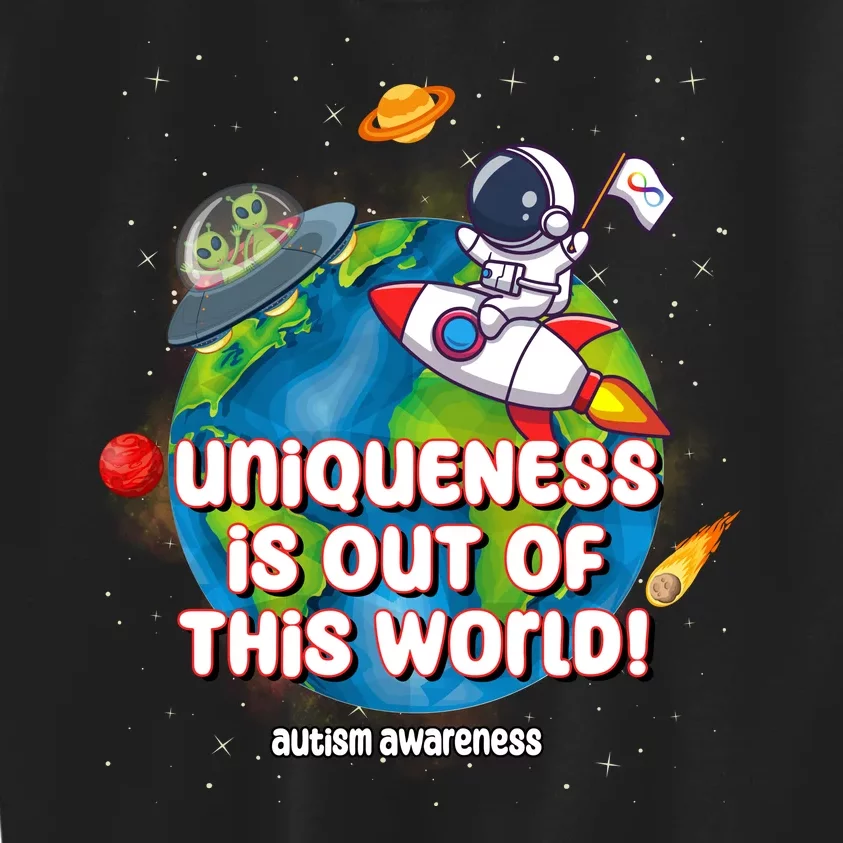 Uniqueness Is Out Of This World Autism Awareness Space Kids Sweatshirt