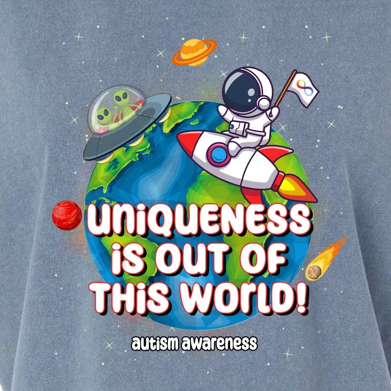 Uniqueness Is Out Of This World Autism Awareness Space Garment-Dyed Women's Muscle Tee