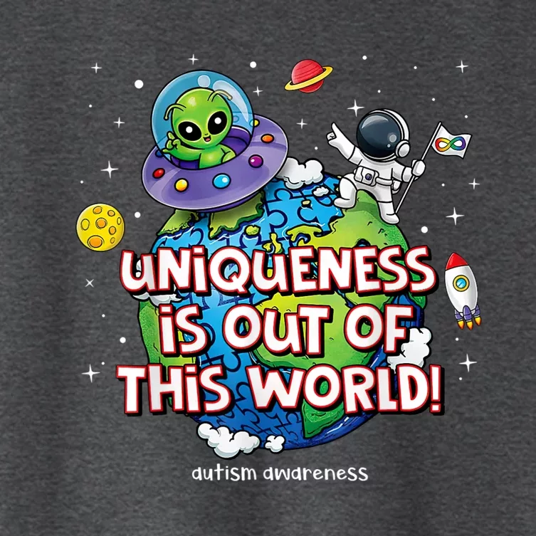 Uniqueness Is Out Of This World Autism Awareness Women's Crop Top Tee