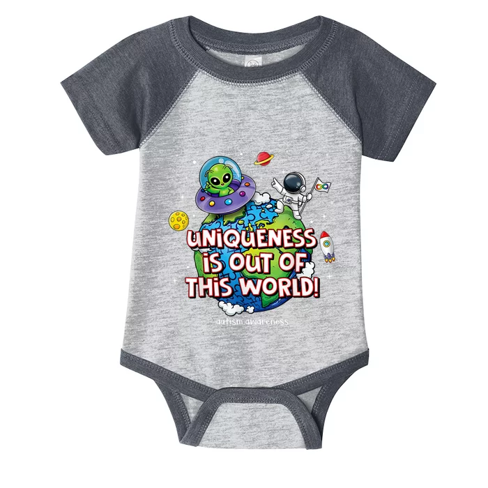 Uniqueness Is Out Of This World Autism Awareness Infant Baby Jersey Bodysuit