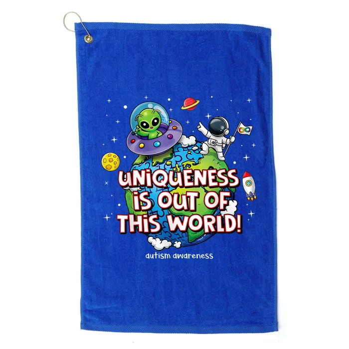 Uniqueness Is Out Of This World Autism Awareness Platinum Collection Golf Towel