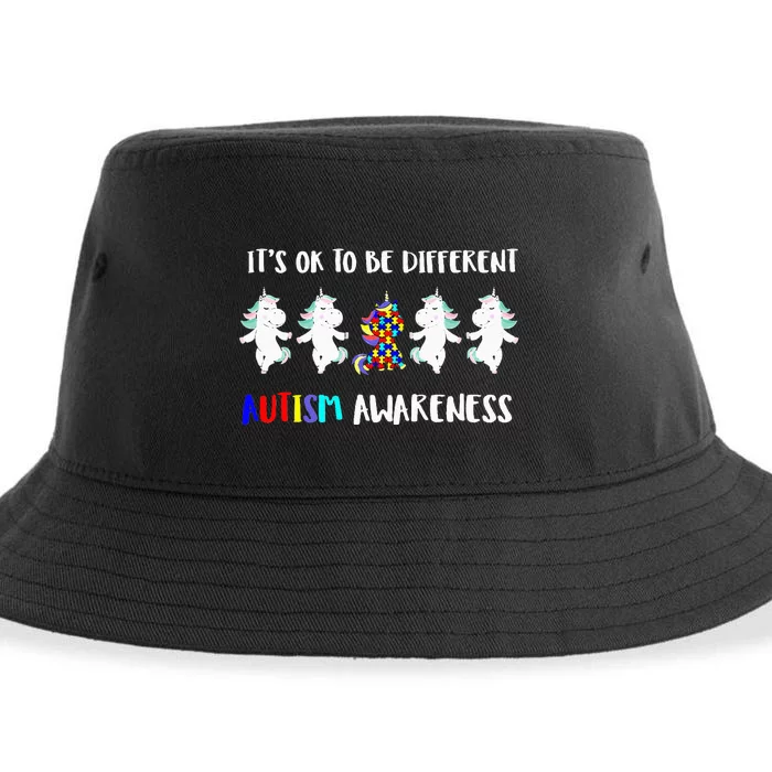 Unicorn It's OkTo Be Different Autism Awareness Tee Sustainable Bucket Hat