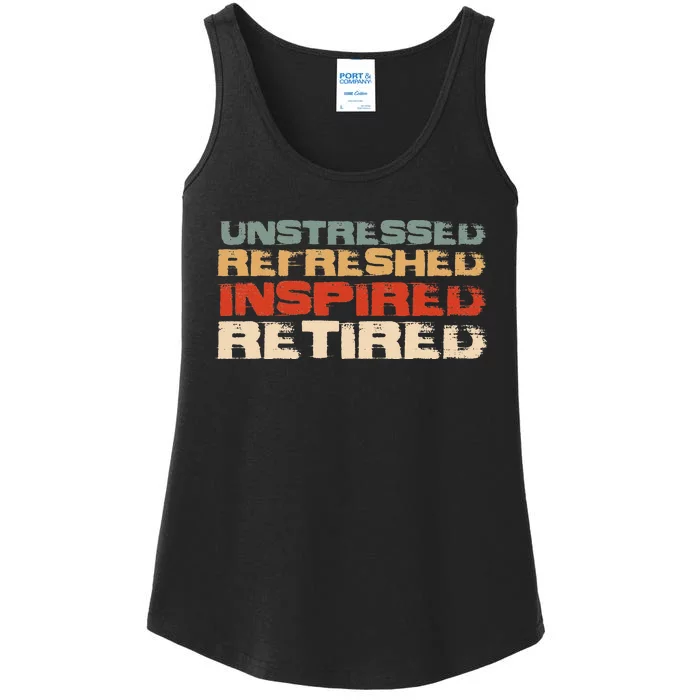 Unstressed Inspired Retired Ladies Essential Tank