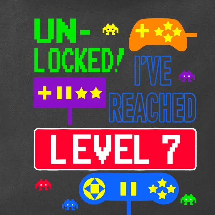 Unlocked Ive Reached Level 7 Arcade 7th Birthday Party Gift Zip Tote Bag