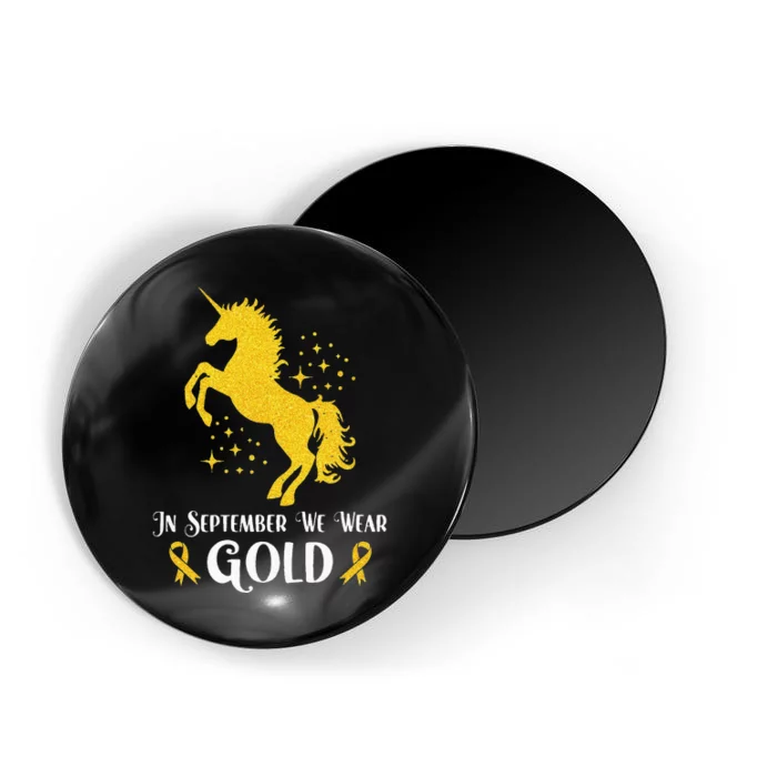 Unicorn In September We Wear Gold Childhood Cancer Awareness Magnet