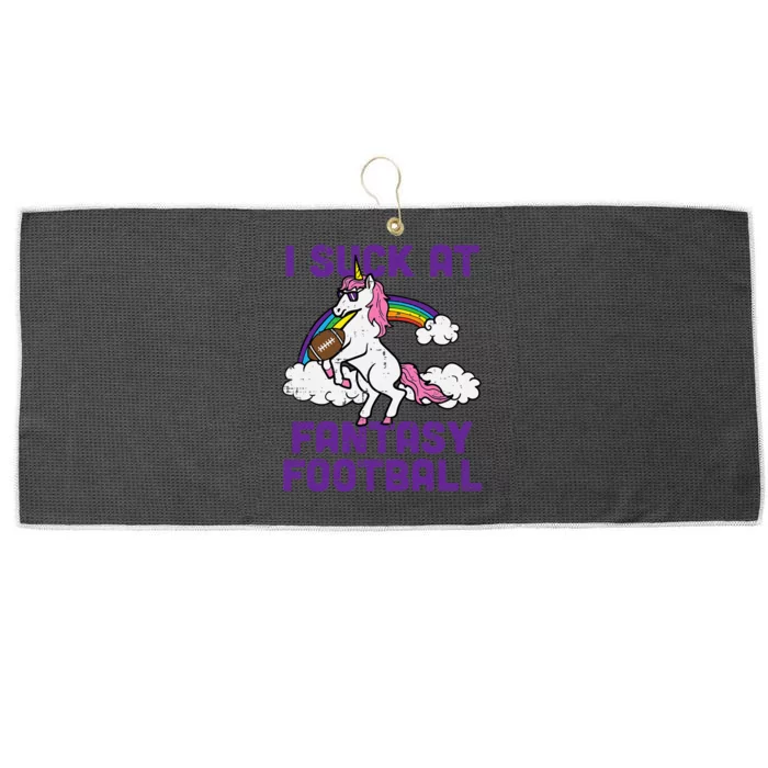 Unicorn I Suck At Fantasy Football Funny FFL Loser Large Microfiber Waffle Golf Towel