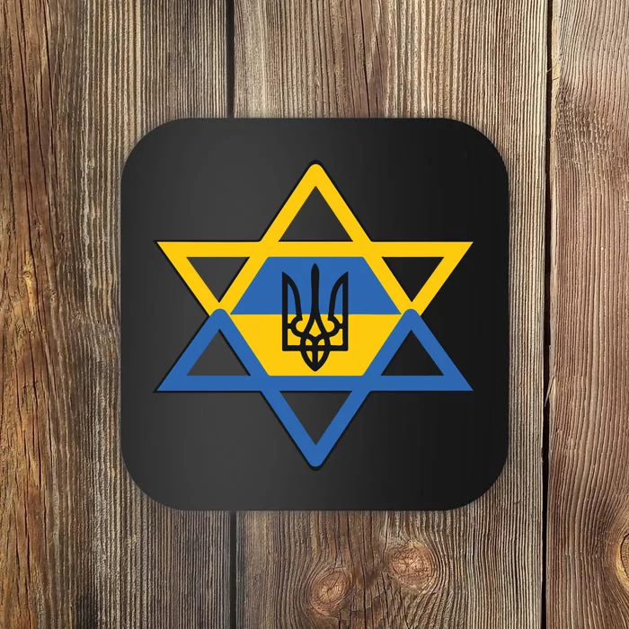 Ukraine Israel Stand With Israel Jewish Ukrainian Symbol Coaster