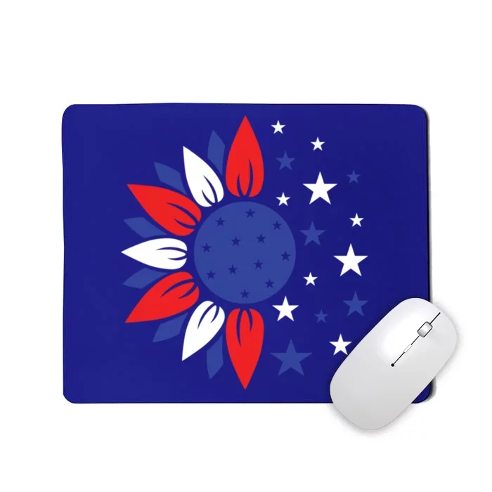 Usa July 4th Sunflower America Independence Day Gift Mousepad