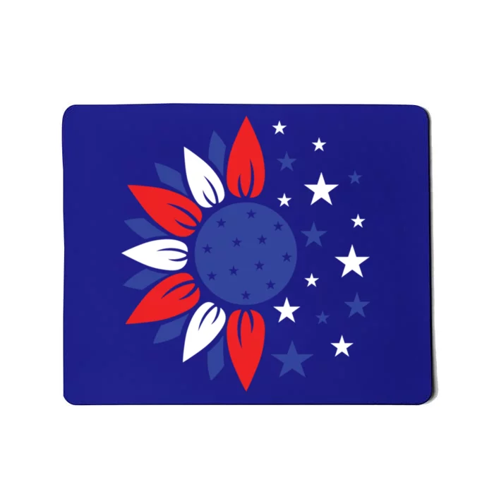 Usa July 4th Sunflower America Independence Day Gift Mousepad