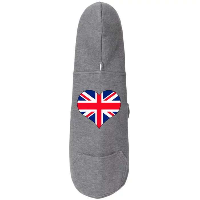 Union Jack British Flag Heart British Isles Doggie 3-End Fleece Hoodie