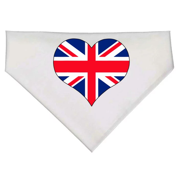 Union Jack British Flag Heart British Isles USA-Made Doggie Bandana