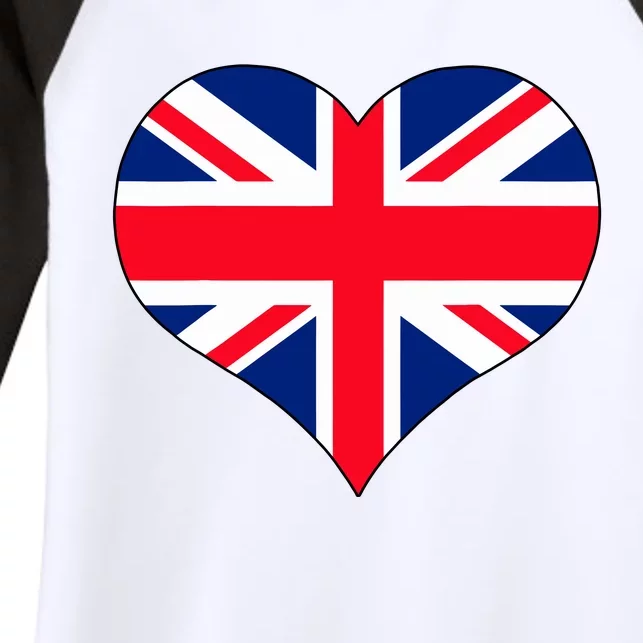 Union Jack British Flag Heart British Isles Women's Tri-Blend 3/4-Sleeve Raglan Shirt