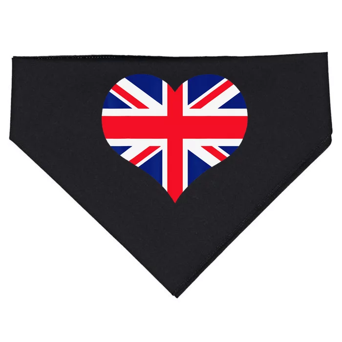 Union Jack British Flag Heart British Isles USA-Made Doggie Bandana