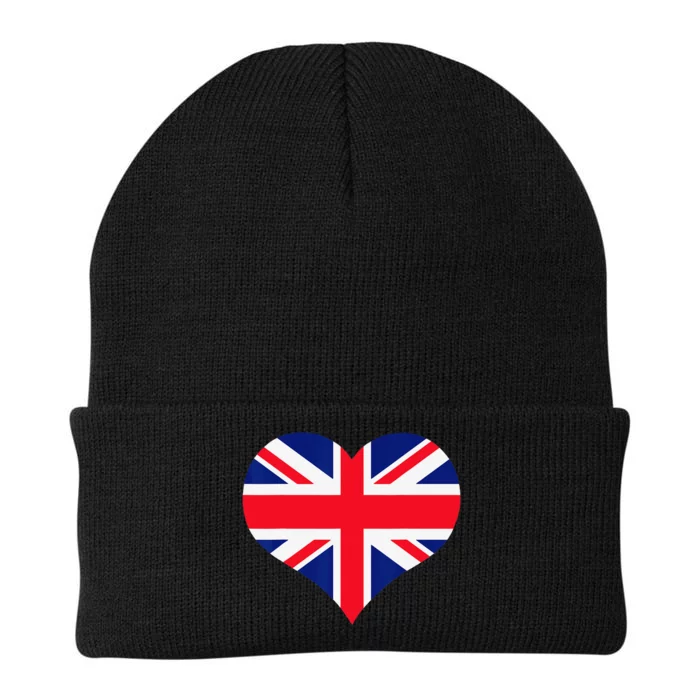 Union Jack British Flag Heart British Isles Knit Cap Winter Beanie