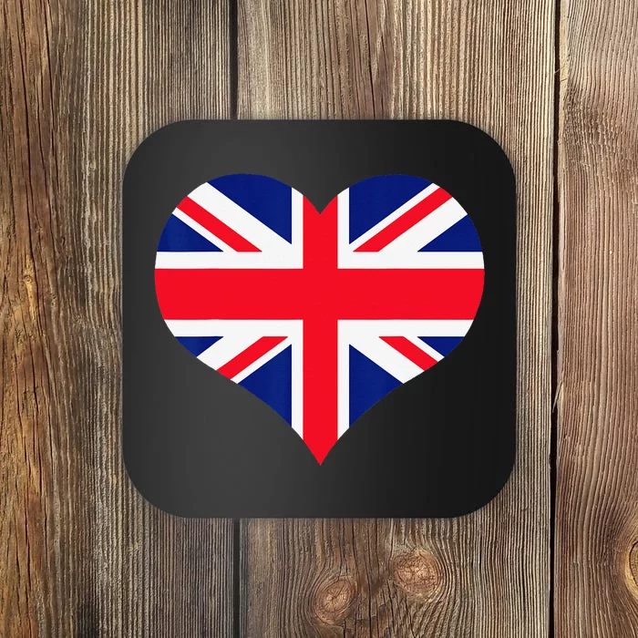 Union Jack British Flag Heart British Isles Coaster