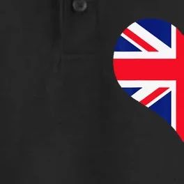 Union Jack British Flag Heart British Isles Dry Zone Grid Performance Polo