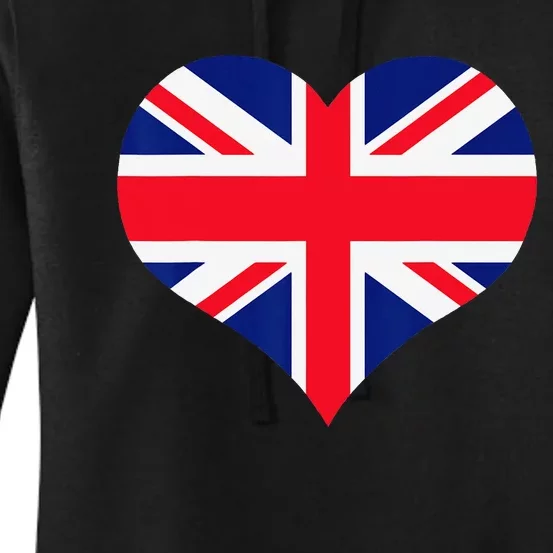 Union Jack British Flag Heart British Isles Women's Pullover Hoodie