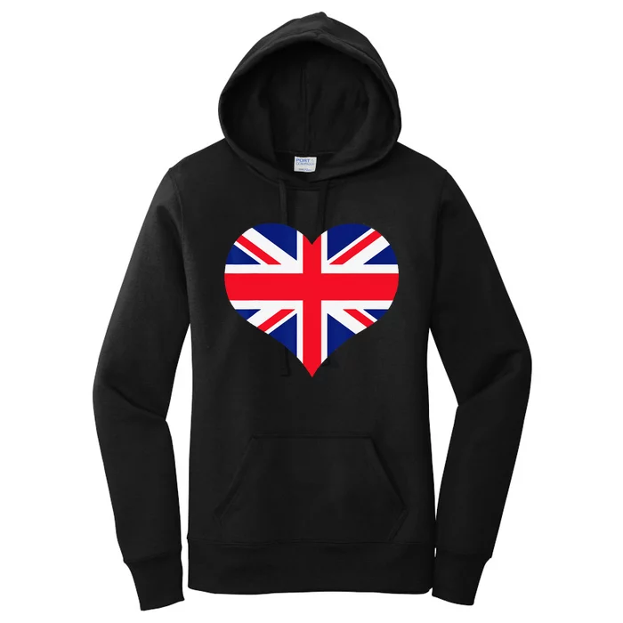 Union Jack British Flag Heart British Isles Women's Pullover Hoodie