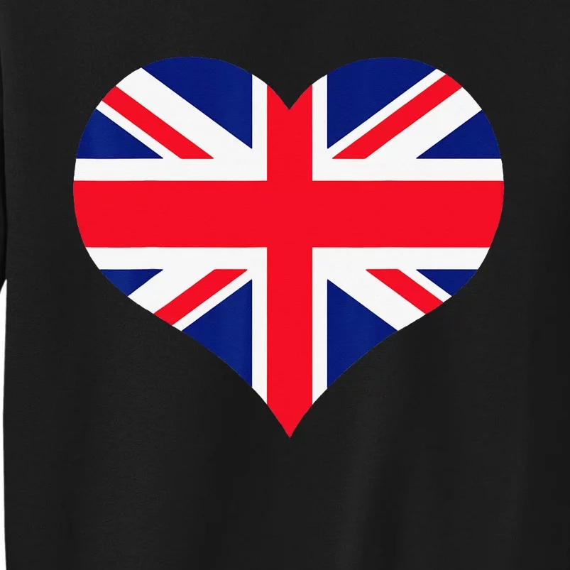 Union Jack British Flag Heart British Isles Tall Sweatshirt