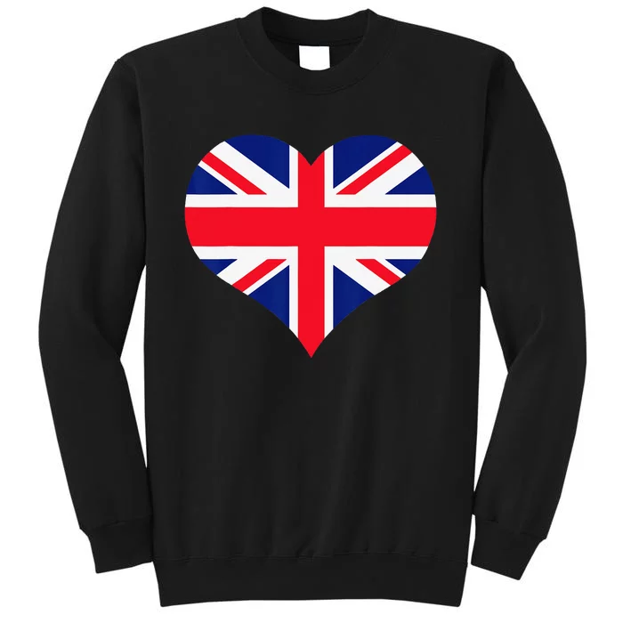 Union Jack British Flag Heart British Isles Tall Sweatshirt