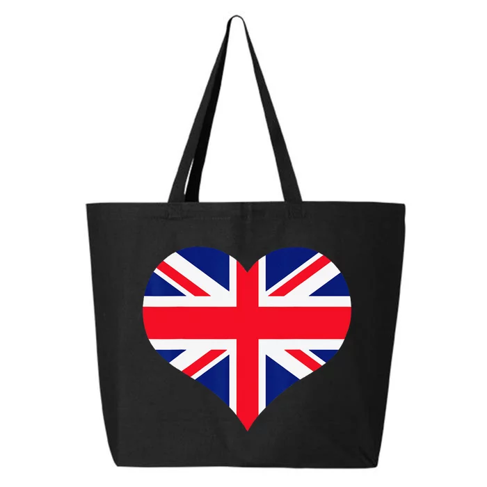 Union Jack British Flag Heart British Isles 25L Jumbo Tote