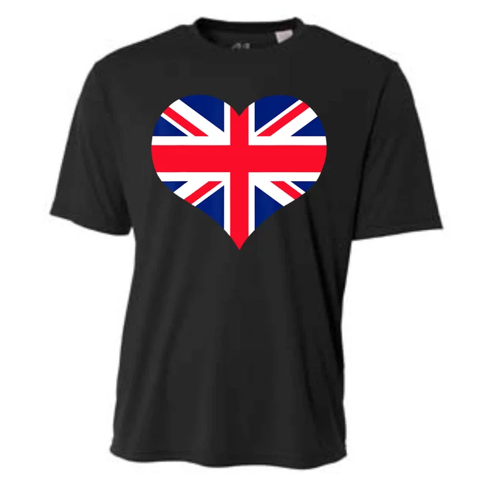 Union Jack British Flag Heart British Isles Cooling Performance Crew T-Shirt