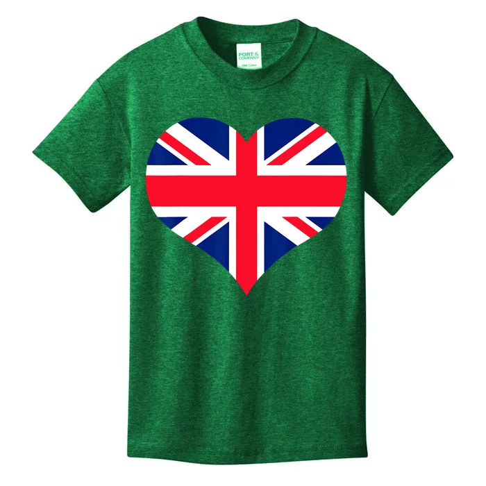 Union Jack British Flag Heart British Isles Kids T-Shirt